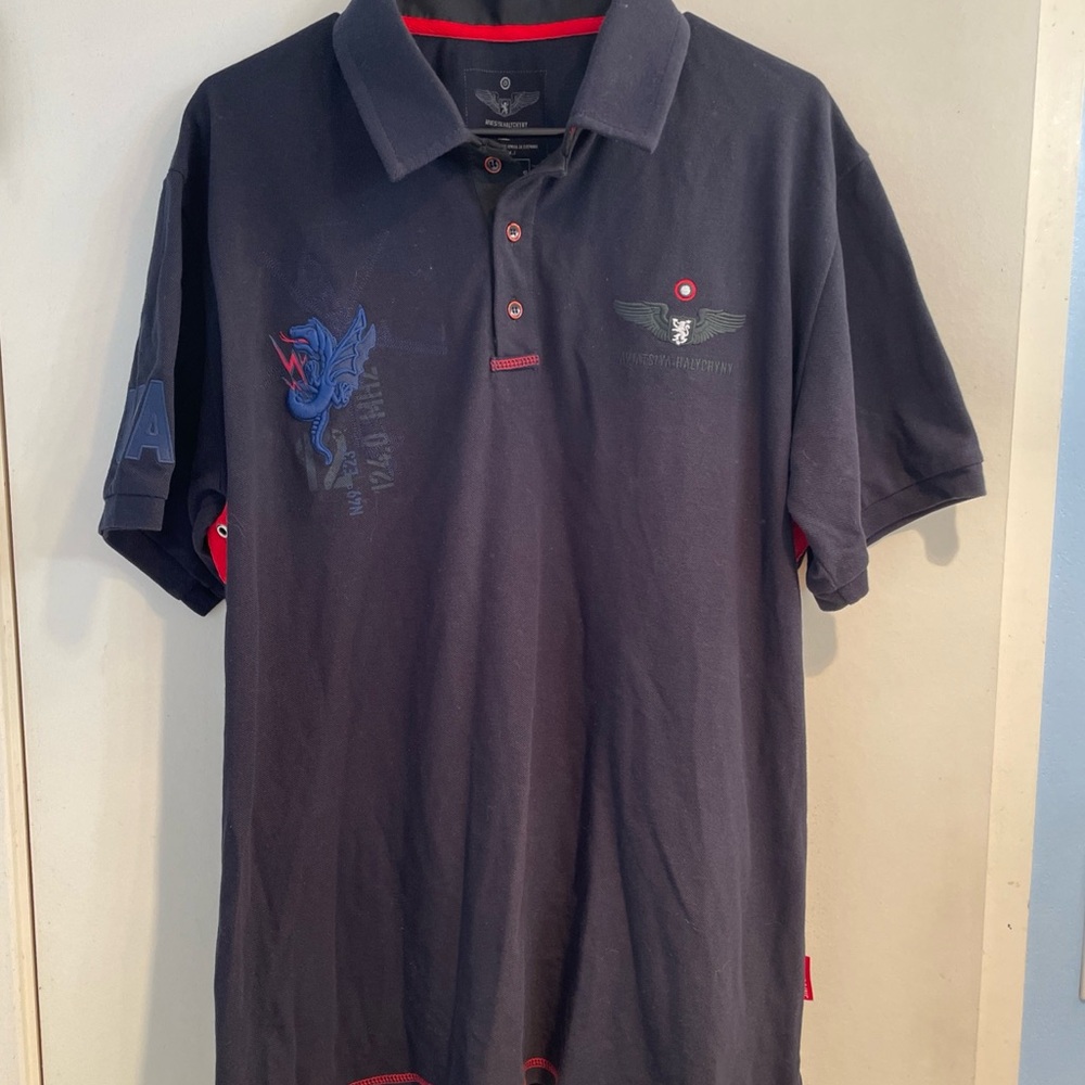 Polo Ukrainian Air Force, ARMY MILITARY Tactical, 2XL Polo With Helicopter